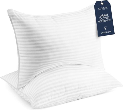 Beckham Hotel Collection Down Alternative Bed Pillows – Set of 2, Standard/Queen Size(Starting from two pieces）