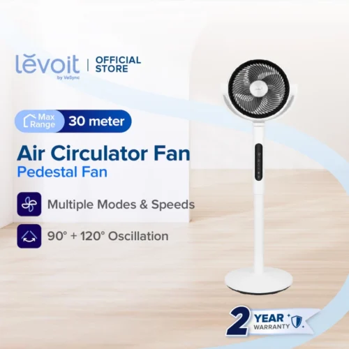 Levoit Pedestal Air Circulation Fan Strong Wind with Adjustable Height Max Speed 7.5 m/s